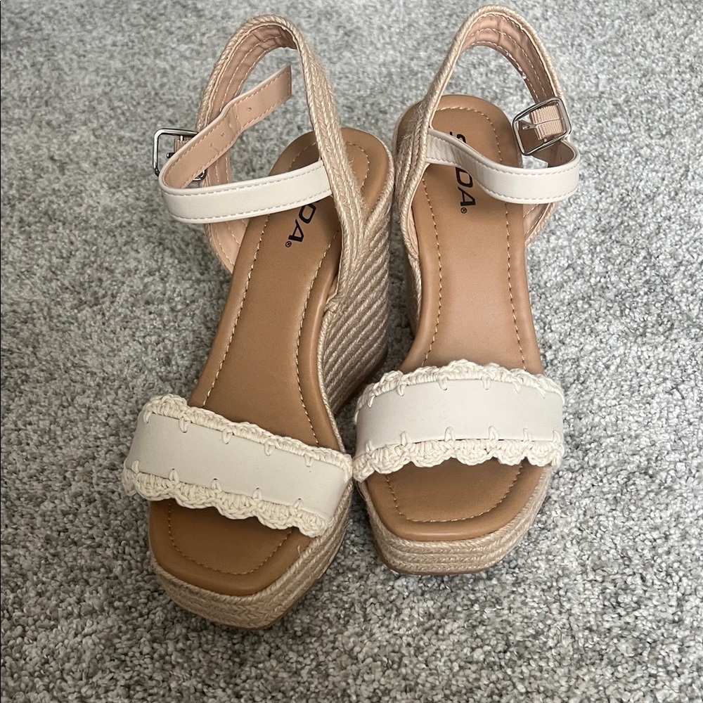 Soda Cream Wedge Sandals- never worn